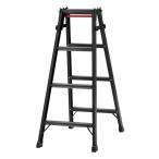 長谷川工業 （法人様限定）はしご兼用脚立 ブラックレーベル RHB-12 [幅広スタンダードタイプ アルミ 中折れ式 横ズレ防止 BLACK LABEL] 爆買