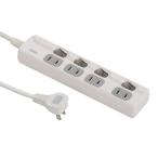 Yahoo! Yahoo!ショッピング(ヤフー ショッピング)オーム電機 LED個別スイッチ付き 節電タップ 4個口 2.5m （品番）00-1946 HS-T1946W[電源タップ・延長コード:個別スイッチ付タップ]