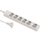 Yahoo! Yahoo!ショッピング(ヤフー ショッピング)オーム電機 LED個別スイッチ付き 節電タップ 6個口 1.5m （品番）00-1947 HS-T1947W[電源タップ・延長コード:個別スイッチ付タップ]