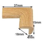 （メール便可）カーボーイ 安心クッション コーナー用 極細 木目 ライト 約巾15×長37×高15×厚4mm