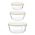 耐熱ガラス 保存容器　丸　３Ｐ　�