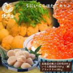 【うにいくらほたてセット】ブランチ うに ウニ ブランチウニ100ｇ  ウニいくら いくら醤油漬け60ｇ（鱒）北海道産帆立貝柱特200ｇ 帆立 ホタテ ほたて いくら