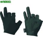 ■おたふく フーバー シンセティックレザーグローブ 3フィンガーレスモデル ブラック M【1476225:0】[店頭受取不可]