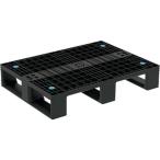 ■サンコー リサイクルプラスチックパレット 804959 D4-608 ブラック【3791435:0】[店頭受取不可]