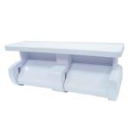 オーエ トイレットペーパーホルダー ダブル 棚付き トイレットペーパー 2連 ホルダー