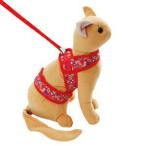 petio кошка маленький блок soft шлейка с поводком ..S красный 
