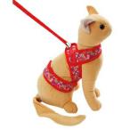 petio кошка маленький блок soft шлейка с поводком ..M красный 