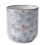 丸利玉樹利喜蔵 寿司湯呑み 300ml 墨小花 湯呑み コップ 食器 和食器 磁器
