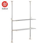 ショッピングキッチンラック ベストコ 突っ張りキッチンラック2段 レギュラー ワームグレー NY-1000