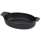 パール金属 オーブンウェアブラック 深型プレート オーバル型 L-1909