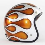 ショッピングjam 逸品モノシリーズ クラシカルフレイムス ジェットヘルメット シルバーフレイム オレンジ 72JAM