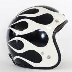 ショッピングjam 逸品モノシリーズ MONOフレイムス ジェットヘルメット アイボリーフレイム ブラック 72JAM