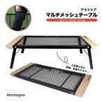 アウトドア マルチメッシュテーブル Montagna メッシュ天板 スチール 折りたたみテーブル キャンプ バーベキュー グリル ソロキャンプ モンターナ HAC3553