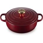 Le Creuset ル・クルーゼ　 24cmソートゥーズ 浅型両手鍋　（ローヌワイン）　ゴールド・ノブ　3.5QT