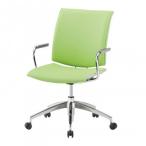 藤沢工業(TOKIO)　ミーティングチェア　FMP-5AL-S リーフグリーン(レザー)