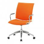 藤沢工業(TOKIO)　ミーティングチェア　FMP-5AL-S マンダリンオレンジ(レザー)