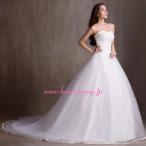 ウェディングドレスハートネックビス...
