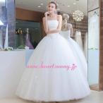 ウェディングドレス折り目ビスチェコサージュ編み上げB137