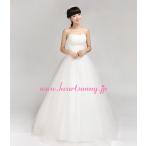 ウェディングドレスパール飾りハートネックビスチェ編み上げE034