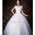 ウェディングドレスビーズ飾りハートネックタンクトップペアバック編み上げE185