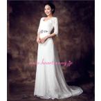 ウェディングドレスラインストーン飾...