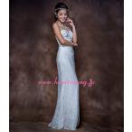 ウェディングドレスラインストーン＆刺繍飾りハートネックビスチェホローレース...