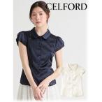ショッピングサテン (期間限定10%OFF&300円OFF) CELFORD / セルフォード フロントスカラサテンブラウス  26春夏予約 CWFB262033 入荷予定 : 5月上旬〜