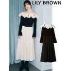 ショッピングコンビ (10%OFF&PT5倍)Lily Brown / リリーブラウン フリルカラーニットコンビワンピース  25秋冬. LWNO255142