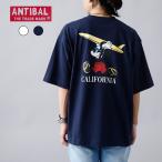 ミッキー Tシャツ レディース メンズ ディズニー コラボ オーバーサイズ 半袖 バンダナ柄 サーフボード プリント 綿100% 大人カジュアル ユニセックス ANTIBAL