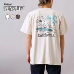 スヌーピーTシャツピーナッツプリント半袖Tシャツサーフ波日本製色落ちヴィン...