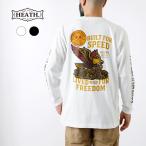 ロンT メンズ カットソー アメカジ 長袖 バックプリント 袖プリント ロゴ 大きいサイズ S/M/L/XL2XL 厚手 タフ イーグル タイヤ バイク バイカー ツーリング