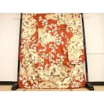 平和屋着物●十日町老舗ブランド　吉澤友禅　吾妻徳穂　振袖　駒刺繍　枝花文　金糸　金彩　正絹　逸品　AAAT3062np