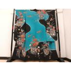 平和屋着物●紅型　振袖　花鳥文　暈し染め　正絹　逸品　AABA6415ph