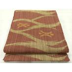 平和屋着物◎八寸名古屋帯　紬地　幾何学文様　正絹　逸品　AABC8726uk