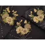 ショッピング着物 平和屋着物●上質な小紋　麻の葉花丸文　鬼しぼ縮緬　正絹　逸品　AABD4326ck