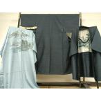 平和屋着物●男性　塩沢紬　アンサンブル　長襦袢(袷)セット　星野織物　110亀甲　総詰め　証紙付き　正絹　逸品　AABD8572fy