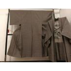  flat мир магазин кимоно * мужчина мужчина рисунок. пик запад . рисунок запад .. подлинный Ooshima эпонж ансамбль натуральный шелк замечательная вещь не использовался AABG3477ph