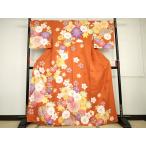 平和屋着物●大島優子　訪問着　刺繍　舞花文　金彩　金銀糸　正絹　逸品　AABG7950cs