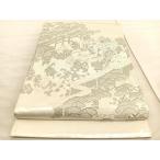 平和屋着物◎太鼓柄袋帯　唐織　王朝源氏物語繪　プラチナ箔　引箔　正絹　逸品　BAAV8744hv