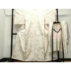 ショッピング着物 平和屋着物●本場大島紬　白大島　アンサンブル　更紗花唐草文　正絹　逸品　CAAR8175vf