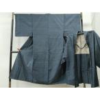 ショッピング着物 平和屋着物●男性　結城紬　アンサンブル　80亀甲　総詰め　正絹　逸品　未使用　CAAS7526yc