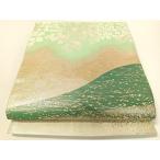 平和屋着物▼日本画の巨匠　加山又造　佐賀錦　六通柄袋帯　桜花図　金銀糸　引箔　正絹　逸品　CAAX6999vp