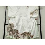 平和屋着物●男性　訪問着　舞台衣装　笹竹文　金銀彩　洗える着物　CAAZ2726ut