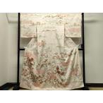 平和屋着物●創業460年・千總　訪問着　刺繍　流水草花文　金彩　正絹　逸品　未使用　CABA9764gh