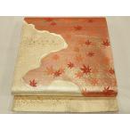 平和屋着物◎日本画の巨匠　加山又造　佐賀錦　太鼓柄袋帯　唐織　楓図　金銀糸　正絹　逸品　CABC5127in