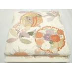 平和屋着物●六通柄袋帯　唐織　雪輪草花文　金糸　正絹　逸品　CABC5502hy