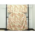 ショッピング着物 平和屋着物■極上　創業460年・千總　小紋　紗綾形草花文　金彩　砥粉色地　高島屋扱い　逸品　CZAA3219s5