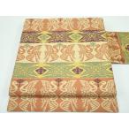 ショッピング鳥 平和屋着物■極上　人間国宝　喜多川俵二・俵屋18代　有職織物　九寸名古屋帯　花喰い鳥　逸品　CZAA3876s5