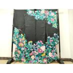 ショッピング着物 平和屋着物●豪華振袖　草花文　黒地　金彩　正絹　逸品　DAAR0318yyy