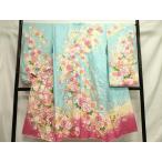 平和屋着物●小振袖　二尺袖　牡丹花文　暈し染め　金彩　正絹　逸品　DAAY2043op